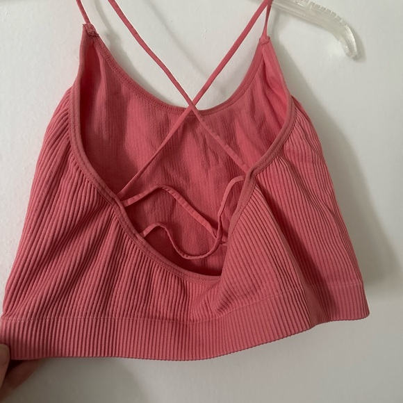 Colsie Coral Ribbed Tank Top - Picture 2 of 3